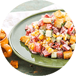 Салаты с колбасными изделиями — рецепты с фото