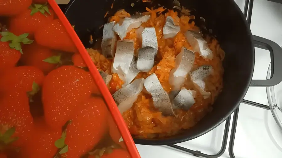 Добавление рыбы и специй