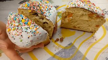 Пасхальный кулич с курагой и изюмом фото 14 шага рецепта