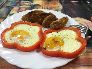 Яичница в перце фото 4 шага рецепта