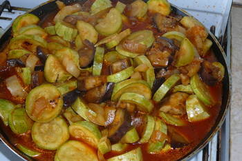 Тушеные баклажаны с кабачками фото 6 шага рецепта