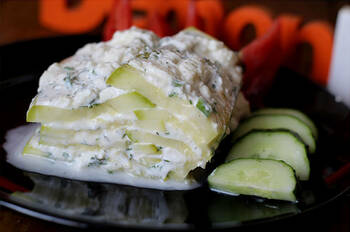 Холодный торт из кабачков и брынзы фото 8 шага рецепта