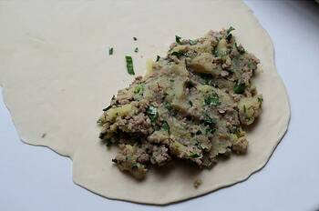 Лепешки с картофелем и мясом фото 9 шага рецепта