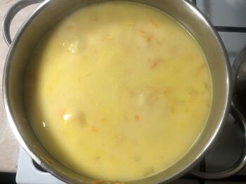 Суп с плавленым сыром и курицей фото 8 шага рецепта