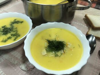 Суп с плавленым сыром и курицей фото 9 шага рецепта