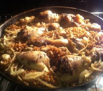 Гречка с курицей в духовке фото 3 шага рецепта