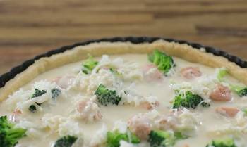 Киш с лососем и брокколи фото 7 шага рецепта