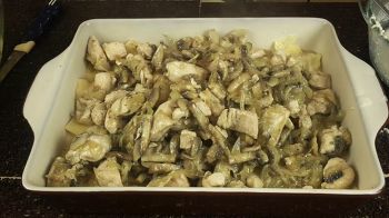 Гратен из картофеля с курицей и грибами фото 16 шага рецепта