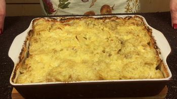 Гратен из картофеля с курицей и грибами фото 21 шага рецепта