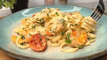 Паста с креветками в сливочном соусе фото 13 шага рецепта