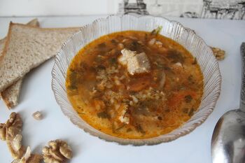 Суп Харчо с грецкими орехами фото 9 шага рецепта