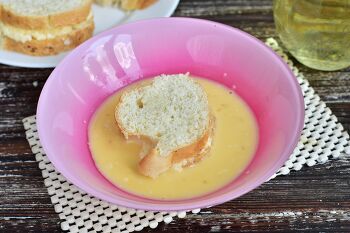 Гренки с творогом на сковороде фото 5 шага рецепта