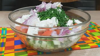 Салат с курицей и фетой фото 6 шага рецепта